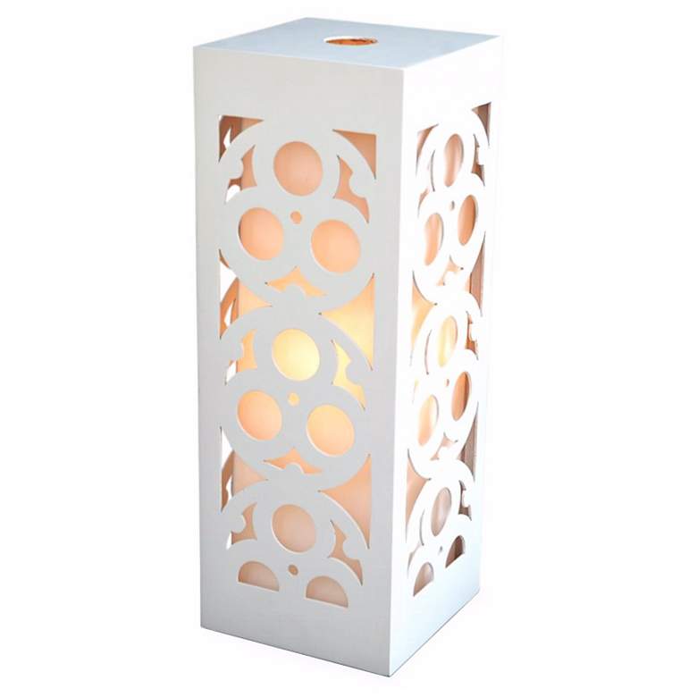 Image 1 Candea White Wooden Frame 24 inch High Table Lamp
