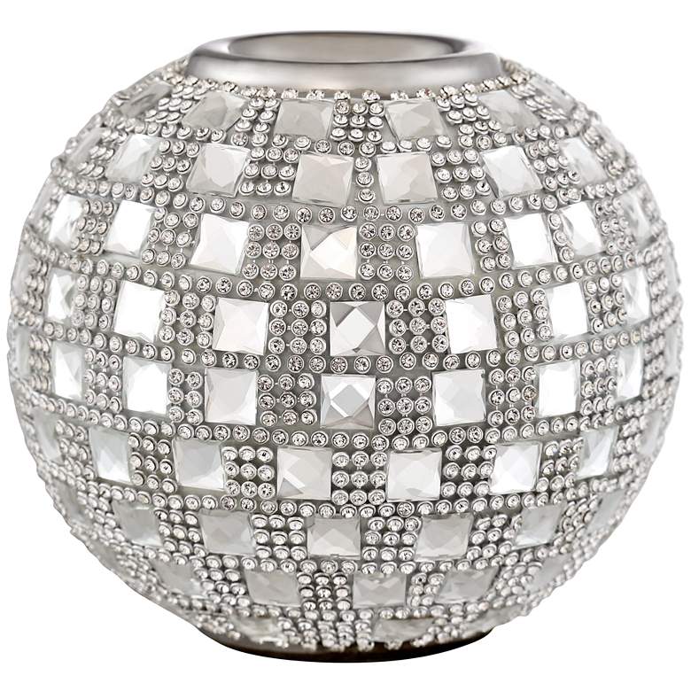 Image 3 Candelo 4 1/4 inch High Crystal Beaded Tealight Candle Holder more views