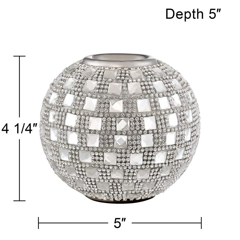 Image 4 Candelo 4 1/4" High Crystal Beaded Tealight Candle Holder more views