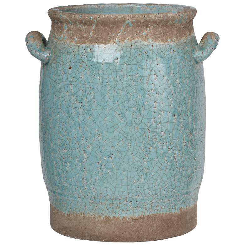 Image 1 Candia 11.8 inch Pale Turquoise Ceramic Vase