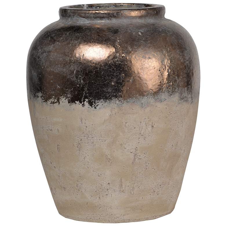 Image 1 Candia 15.8 inch High Sienna Brown Ceramic Vase