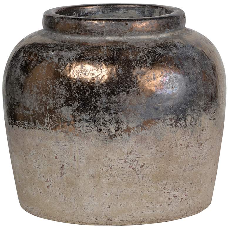 Candia Sienna Brown 13 1/4 inch Wide Ceramic Decorative Vase