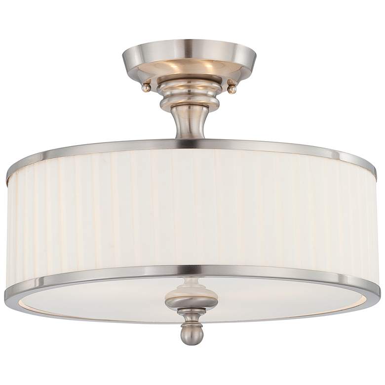 Image 2 Candice 15 inch Wide Brushed Nickel Drum Ceiling Light