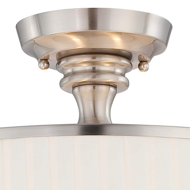 Image 4 Candice 15" Wide Brushed Nickel Drum Ceiling Light more views