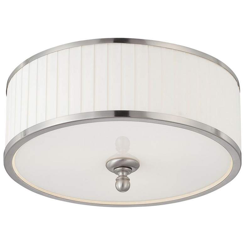 Image 1 Candice; 3 Light; Flush Dome Fixture with Pleated White Shade
