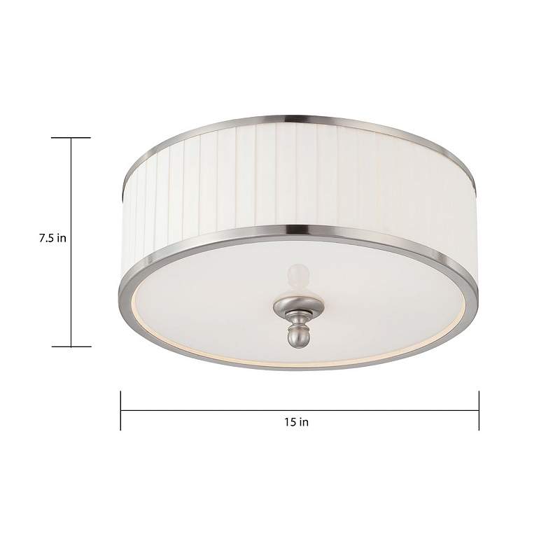Image 2 Candice; 3 Light; Flush Dome Fixture with Pleated White Shade more views