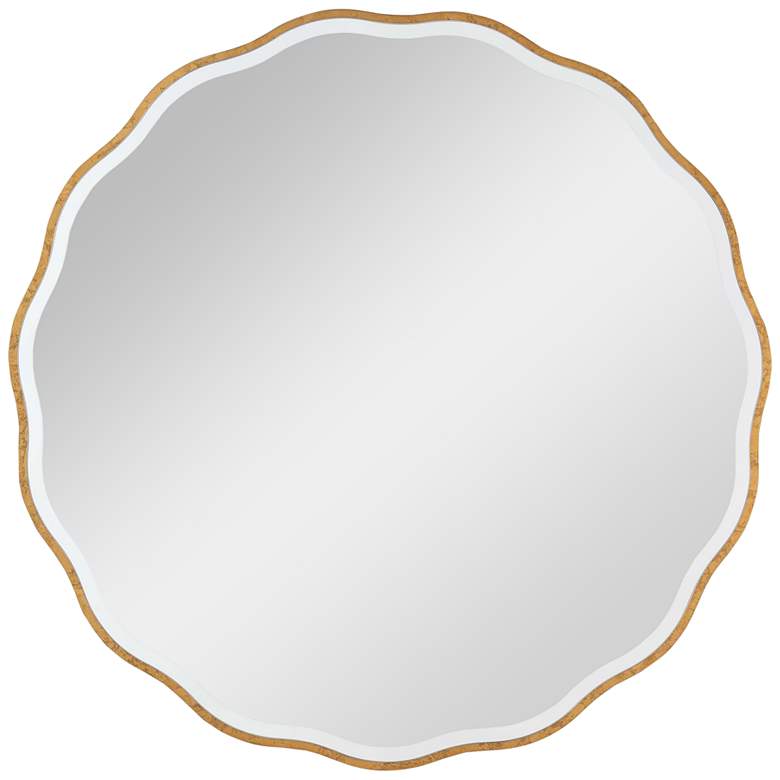 Image 2 Candice Gold Leaf 42" Round Oversized Wall Mirror