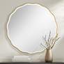 Candice Gold Leaf 42" Round Oversized Wall Mirror