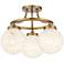 Candide 16 1/2" Wide Warm Aged Brass and Glass 3-Light Ceiling Light