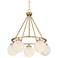 Candide 28"W Warm Gold and Glass Globe 5-Light Chandelier