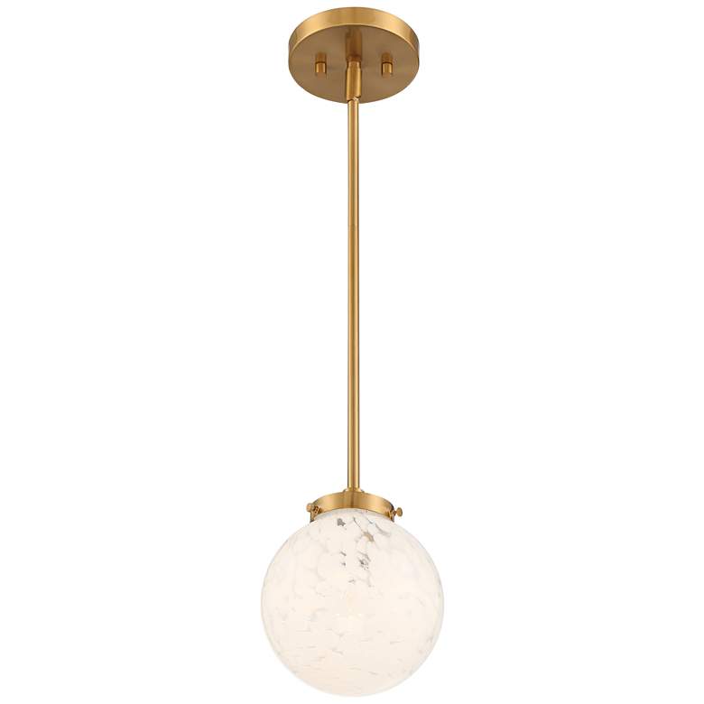 Candide 7&quot; Wide Gold and Crackle Glass Globe Modern Mini-Pendant Light more views