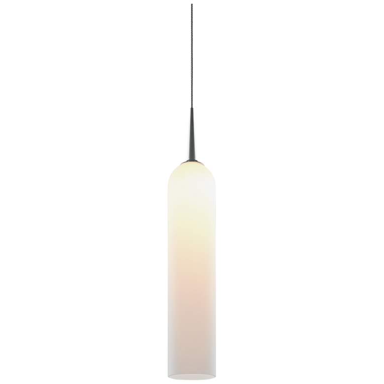 Image 1 Candle LED Pendant - Chrome Finish - White Glass Shade