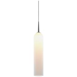Candle LED Pendant - Chrome Finish - White Glass Shade