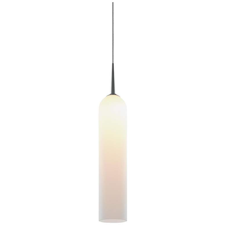Image 1 Candle Pendant - LED - Matte Chrome Finish - Matte White Glass