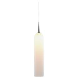 Candle Pendant - LED - Matte Chrome Finish - Matte White Glass