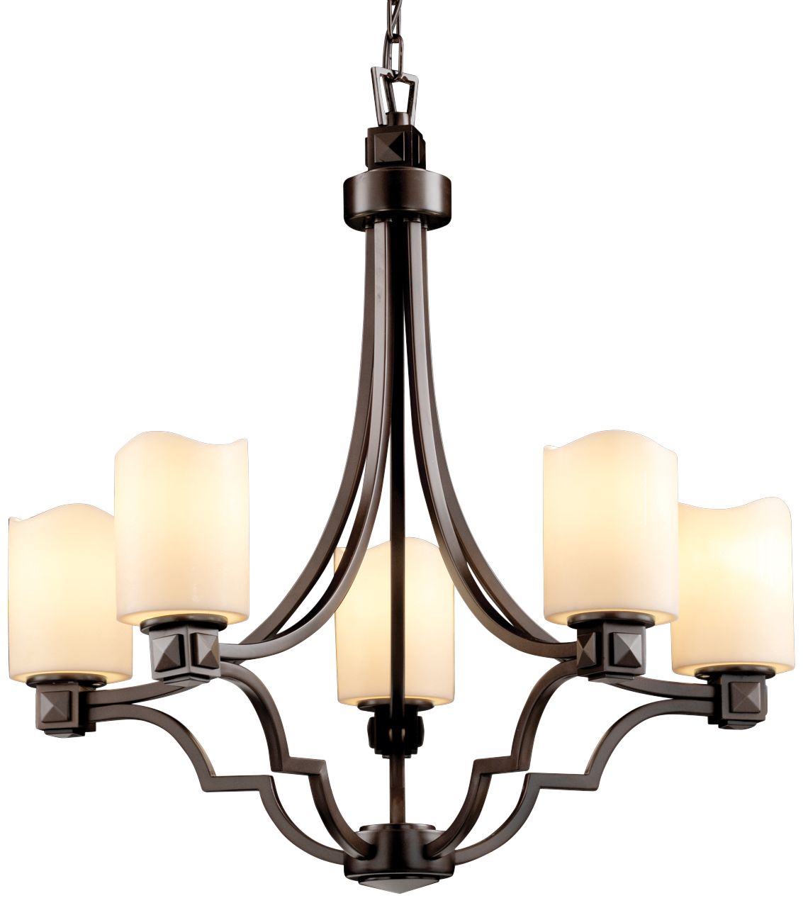 CandleAria™ Argyle 28" Wide Dark Bronze 5-Light Chandelier