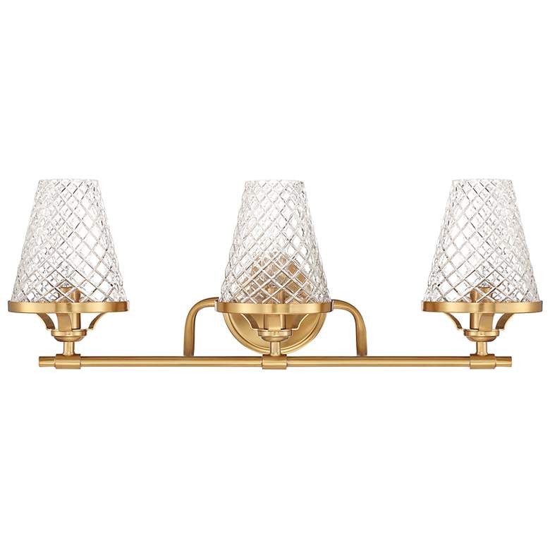 Image 6 Candler 3-Light Bathroom Vanity Light in Warm Brass more views