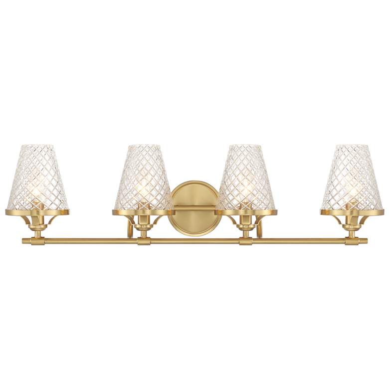 Image 1 Candler 4-Light Bathroom Vanity Light in Warm Brass