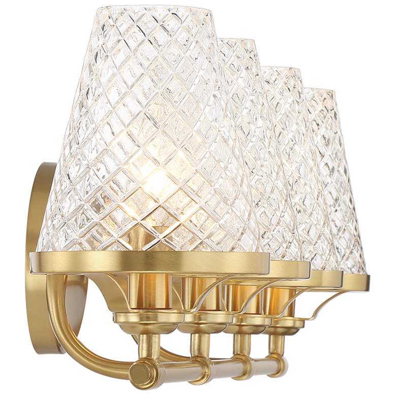 Image 5 Candler 4-Light Bathroom Vanity Light in Warm Brass more views