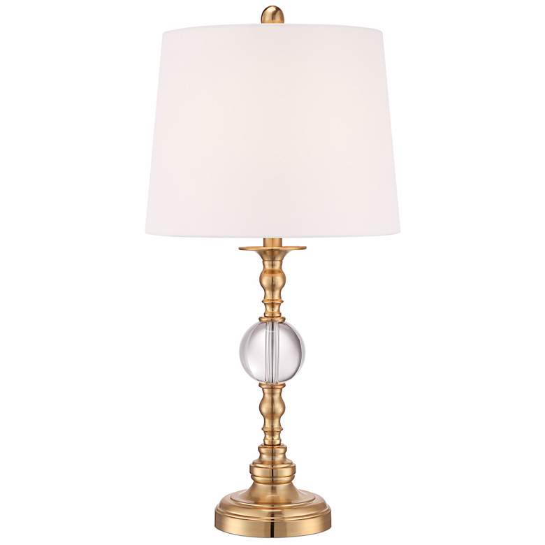 Image 1 Candlestick Brass and Crystal Table Lamp