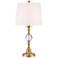 Candlestick Brass and Crystal Table Lamp