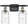 Candor 16" 2-Light Black Antique Brass Bath Light w/ Clear Waterglass