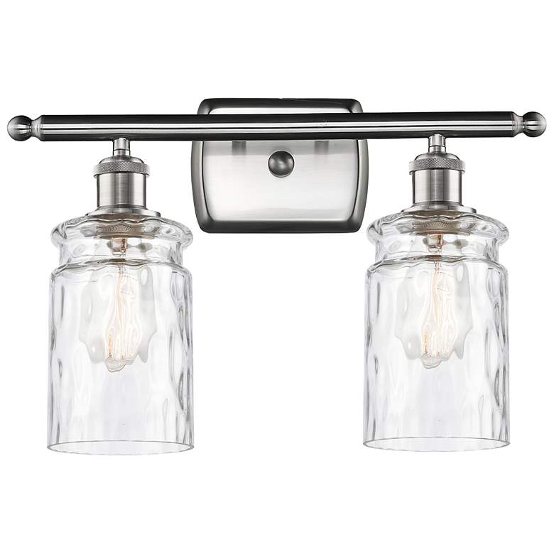 Image 1 Candor 16 inch 2-Light Brushed Nickel Bath Light w/ Clear Waterglass Shade