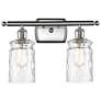 Candor 16" 2-Light Brushed Nickel Bath Light w/ Clear Waterglass Shade