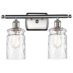Candor 16" 2-Light Brushed Nickel Bath Light w/ Clear Waterglass Shade