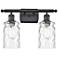 Candor 16" 2-Light Matte Black Bath Light w/ Clear Waterglass Shade