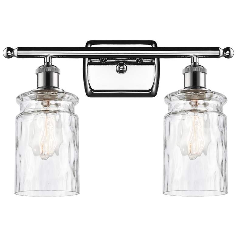 Image 1 Candor 16" 2-Light Polished Chrome Bath Light w/ Clear Waterglass Shad