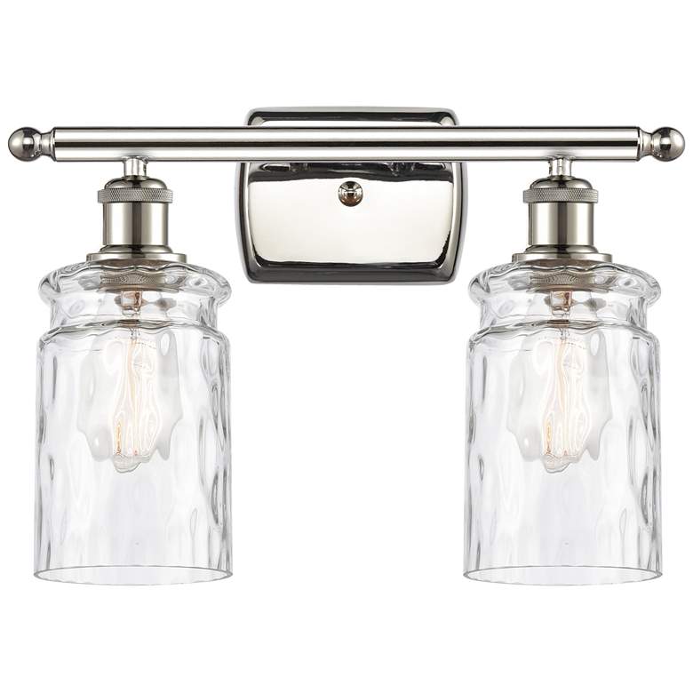 Image 1 Candor 16 inch 2-Light Polished Nickel Bath Light w/ Clear Waterglass Shad