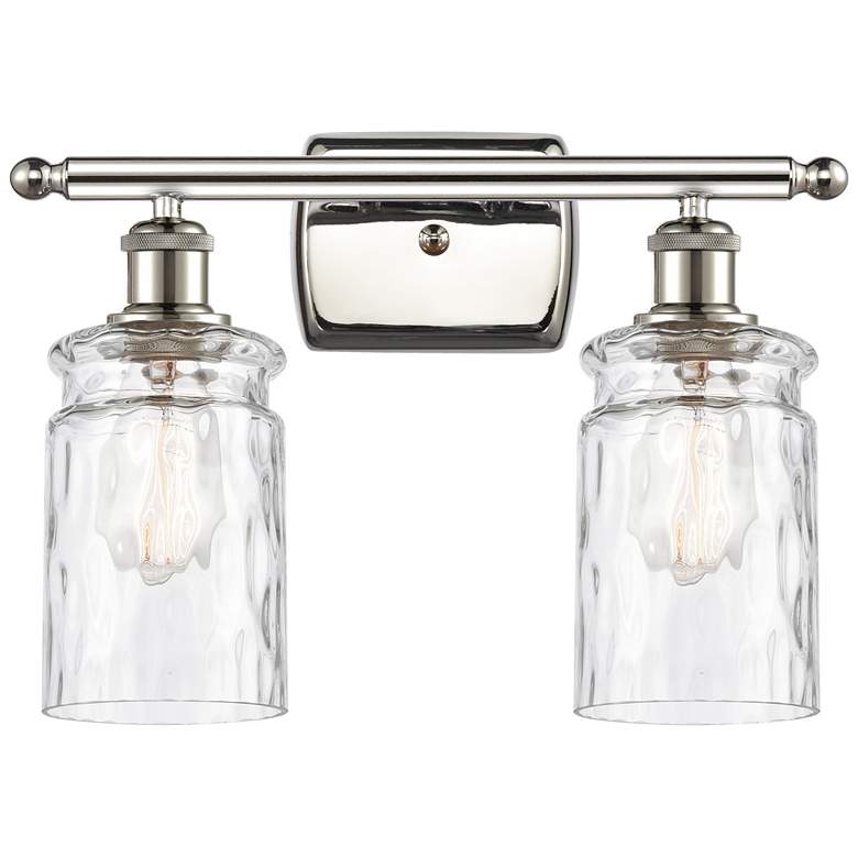 Image 1 Candor 16" 2-Light Polished Nickel Bath Light w/ Clear Waterglass Shad
