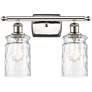 Candor 16" 2-Light Polished Nickel Bath Light w/ Clear Waterglass Shad