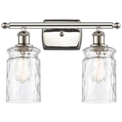 Candor 16" 2-Light Polished Nickel Bath Light w/ Clear Waterglass Shad