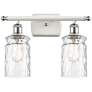 Candor 16" 2-Light White &#38; Chrome Bath Light w/ Clear Waterglass S