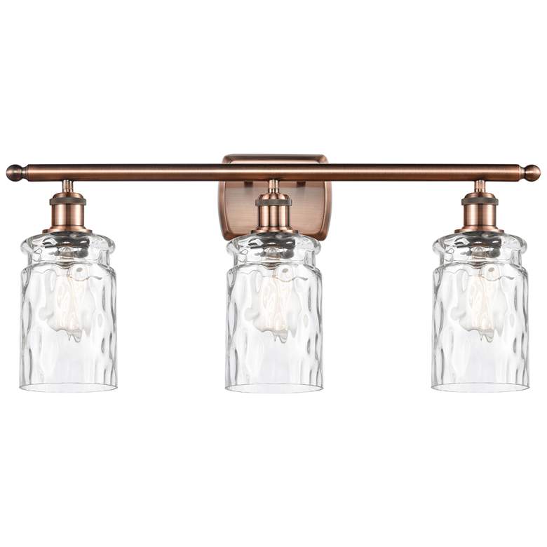 Image 1 Candor 26" Wide 3 Light Copper Bath Vanity Light w/ Clear Waterglass S