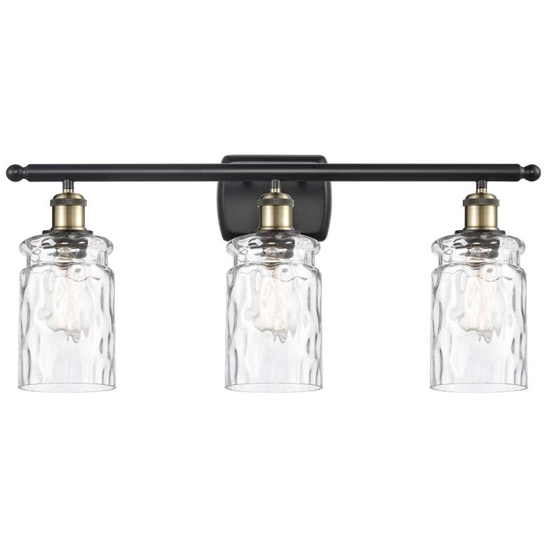 Image 1 Candor 26"W 3 Light Black Brass Bath Vanity Light w/ Clear Waterglass