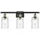 Candor 26"W 3 Light Black Brass Bath Vanity Light w/ Clear Waterglass