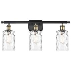 Candor 26"W 3 Light Black Brass Bath Vanity Light w/ Clear Waterglass