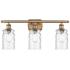 Candor 26"W 3 Light Brushed Brass Bath Light w/ Clear Waterglass Shade