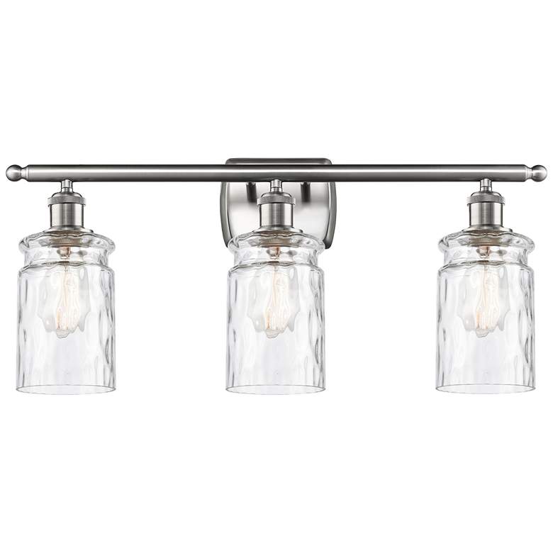 Image 1 Candor 26"W 3 Light Brushed Nickel Bath Light w/ Clear Waterglass Shad