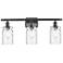 Candor 26"W 3 Light Matte Black Bath Vanity Light w/ Clear Waterglass