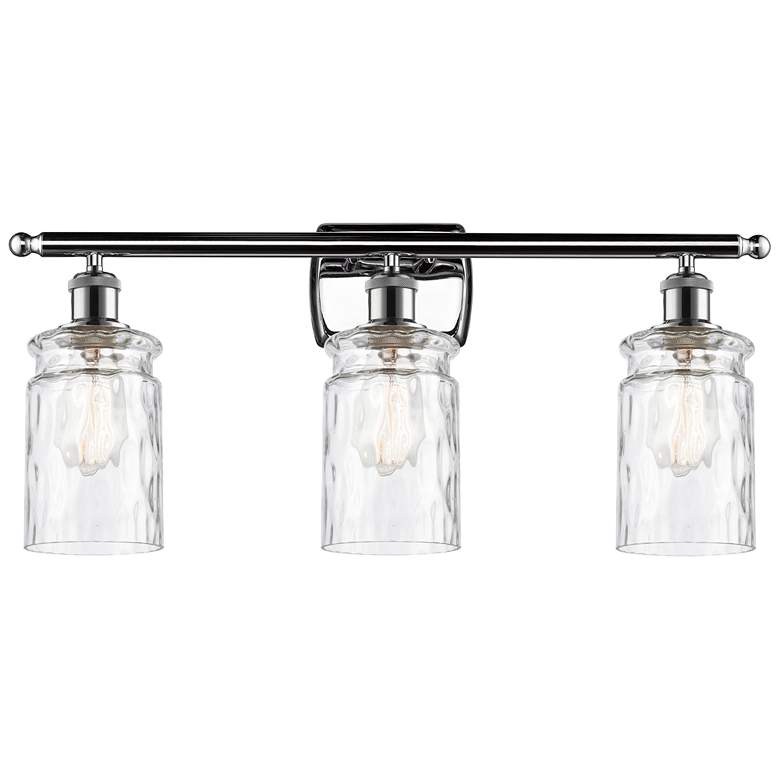 Image 1 Candor 26"W 3 Light Polished Chrome Bath Light w/ Clear Waterglass Sha