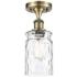 Candor 4.75" Wide Antique Brass Semi Flush Mount w/ Clear Waterglass S