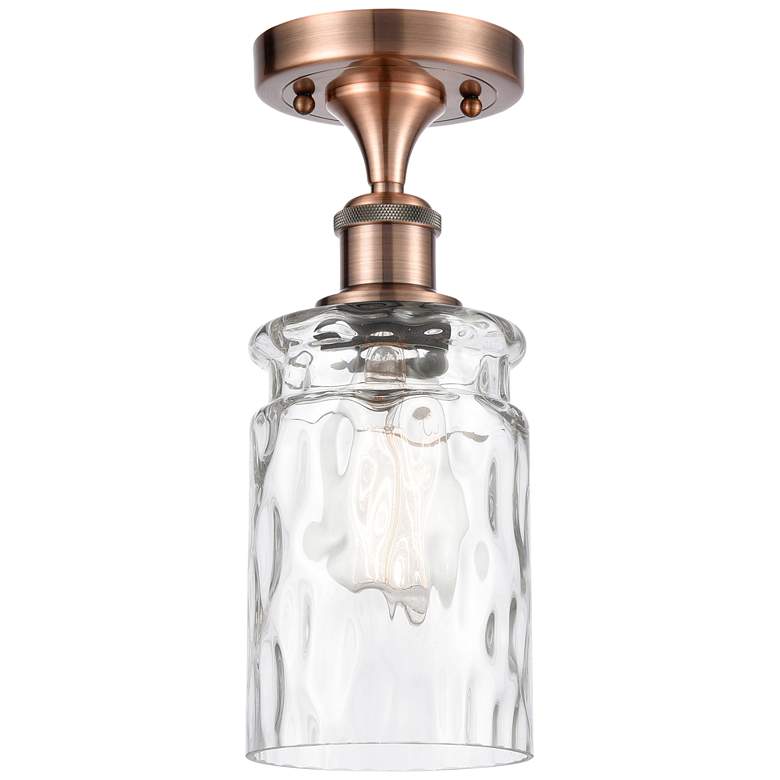 Image 1 Candor 4.75" Wide Copper Semi Flush Mount w/ Clear Waterglass Shade
