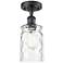 Candor 4.75" Wide Matte Black Semi Flush Mount w/ Clear Waterglass Sha