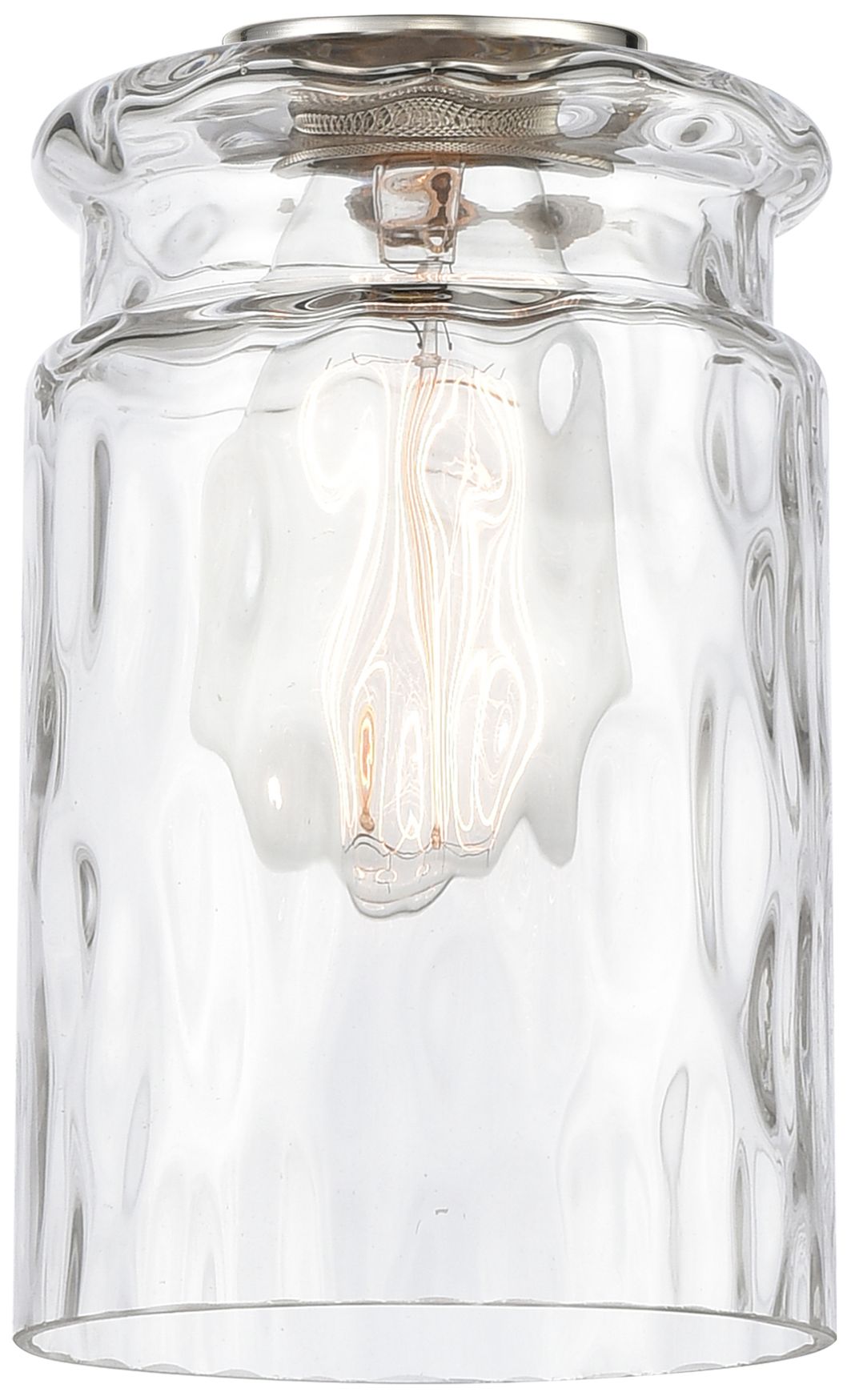 Image 3 Candor 4.75" Wide Matte Black Semi Flush Mount w/ Clear Waterglass Sha more views