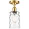 Candor 4.75" Wide Satin Gold Semi Flush Mount w/ Clear Waterglass Shad