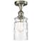 Candor 4.75"W Brushed Nickel Semi Flush Mount w/ Clear Waterglass Shad
